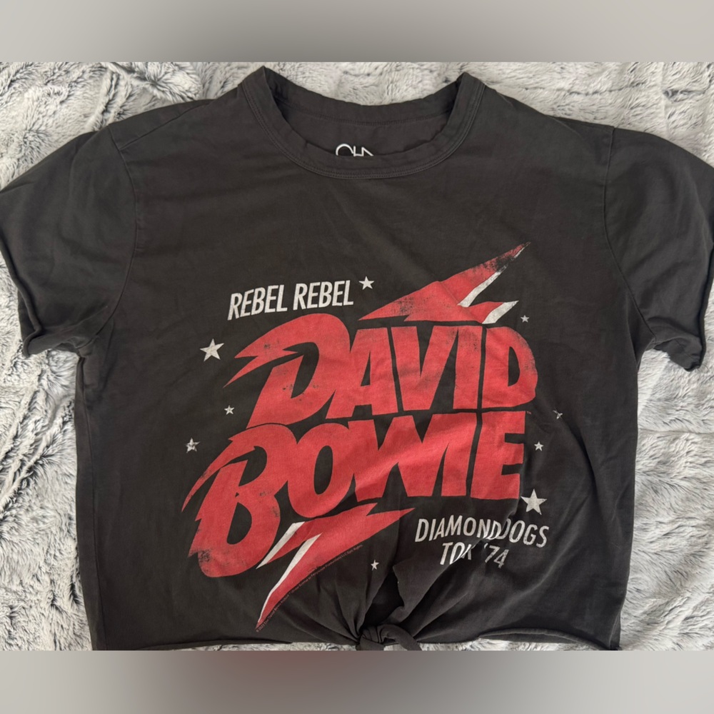 Chaser Black David Bowie Crewneck Tee  with Red Logo